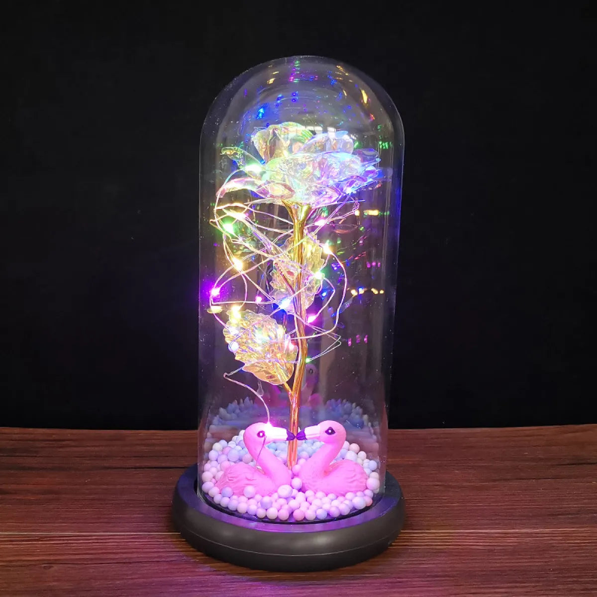 LED Enchanted Glass Rose Decor