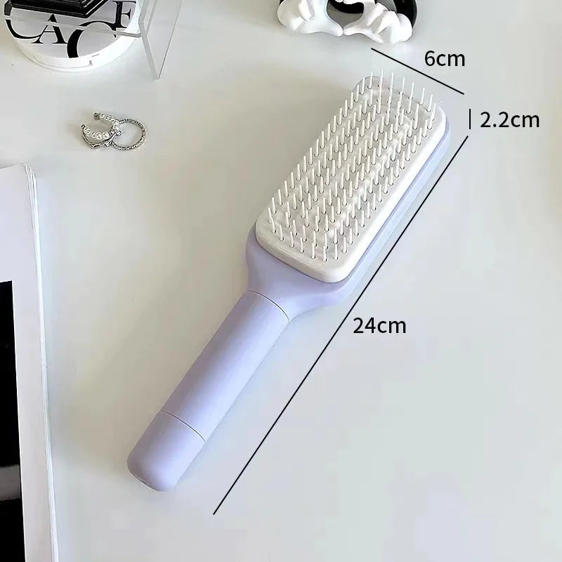 4-in-1 Self-Cleaning Hair Brush