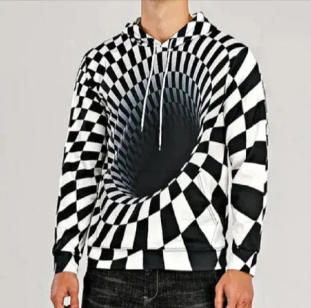 Weiouma Vortex Print Long-Sleeve Hoodie