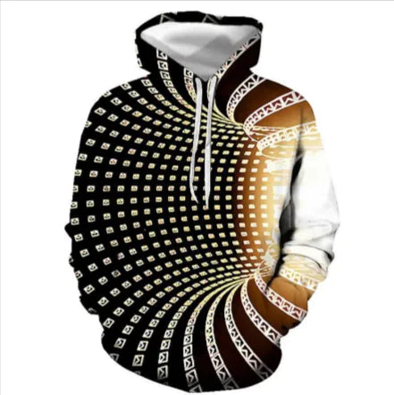 Weiouma Vortex Print Long-Sleeve Hoodie