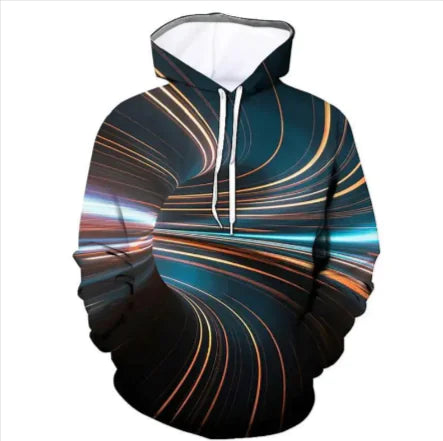 Weiouma Vortex Print Long-Sleeve Hoodie