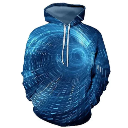 Weiouma Vortex Print Long-Sleeve Hoodie