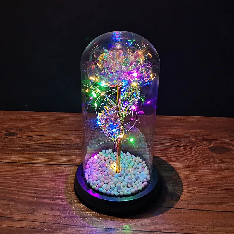 LED Enchanted Glass Rose Decor