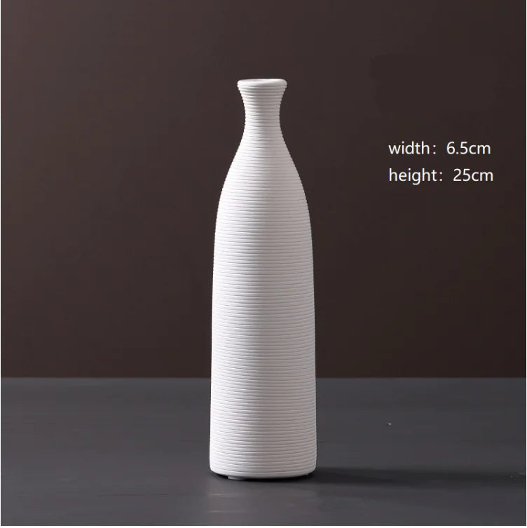 Minimalist White Ceramic Vase