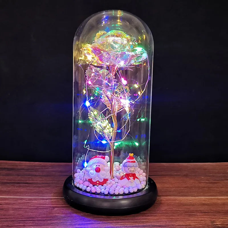 LED Enchanted Glass Rose Decor