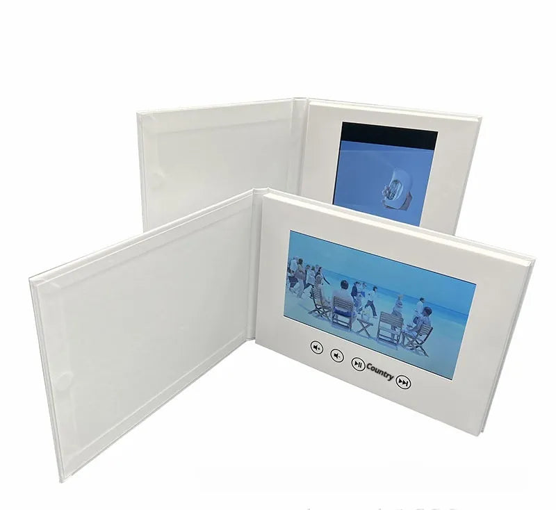 Blank 7-Inch Greeting Card White Hardcover Video Book