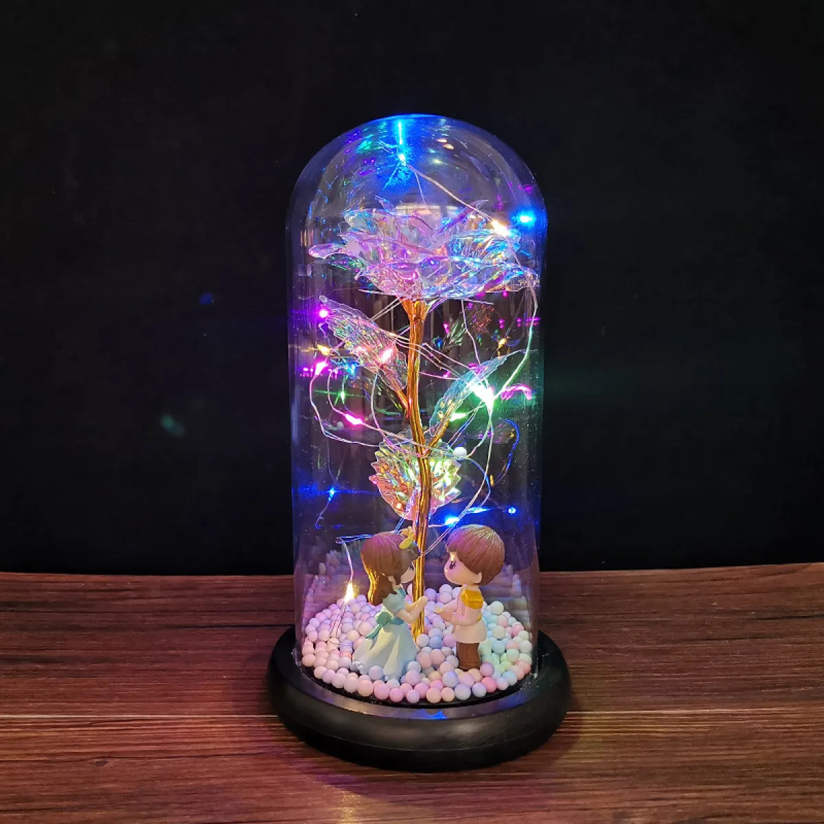 LED Enchanted Glass Rose Decor