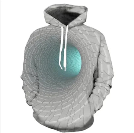 Weiouma Vortex Print Long-Sleeve Hoodie