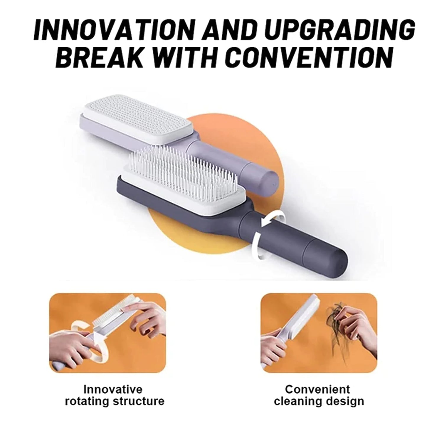 4-in-1 Self-Cleaning Hair Brush