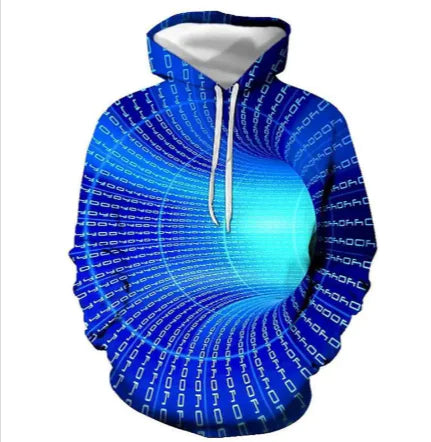 Weiouma Vortex Print Long-Sleeve Hoodie