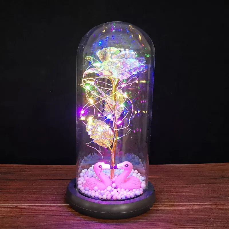 LED Enchanted Glass Rose Decor