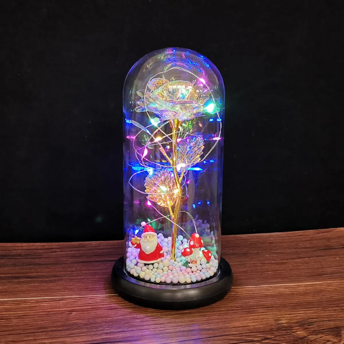 LED Enchanted Glass Rose Decor